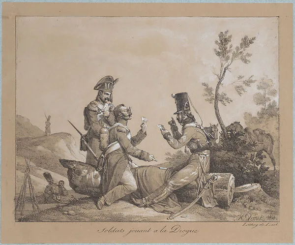 Soldiers Playing a Game of Cards — Horace Vernet|Charles de Lasteyrie