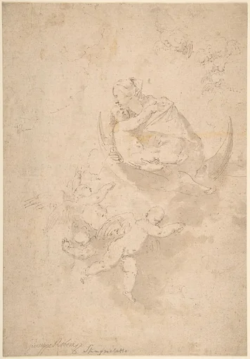 Virgin and Child on Crescent Moon with Putti