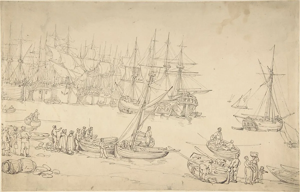 Harbor scene — Thomas Rowlandson