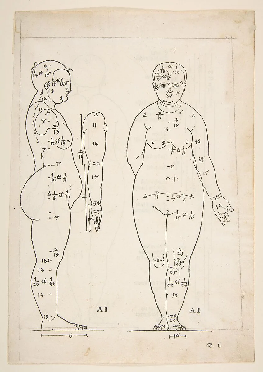 Illustration from Dürers Vier Bucher von Menslicher Proportion, Nuremberg, 1528 — Albrecht Dürer