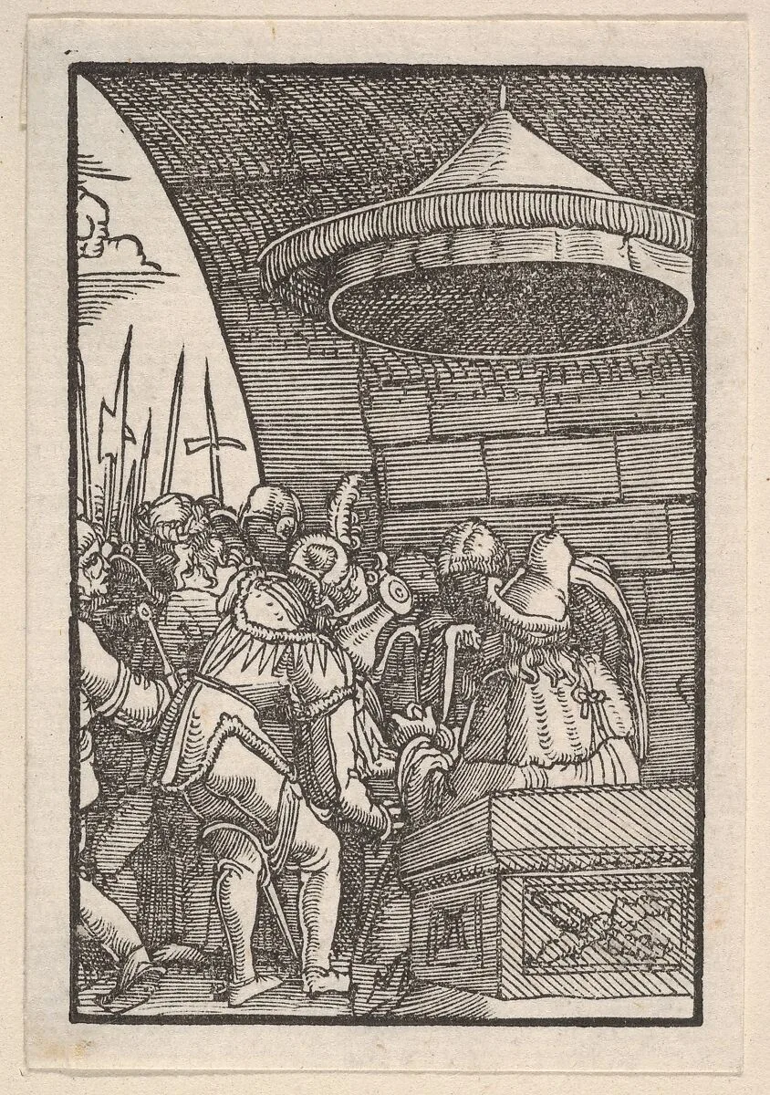 Pilate Washing His Hands, from The Fall and Salvation of Mankind Through the Life and Passion of Christ — Albrecht Altdorfer