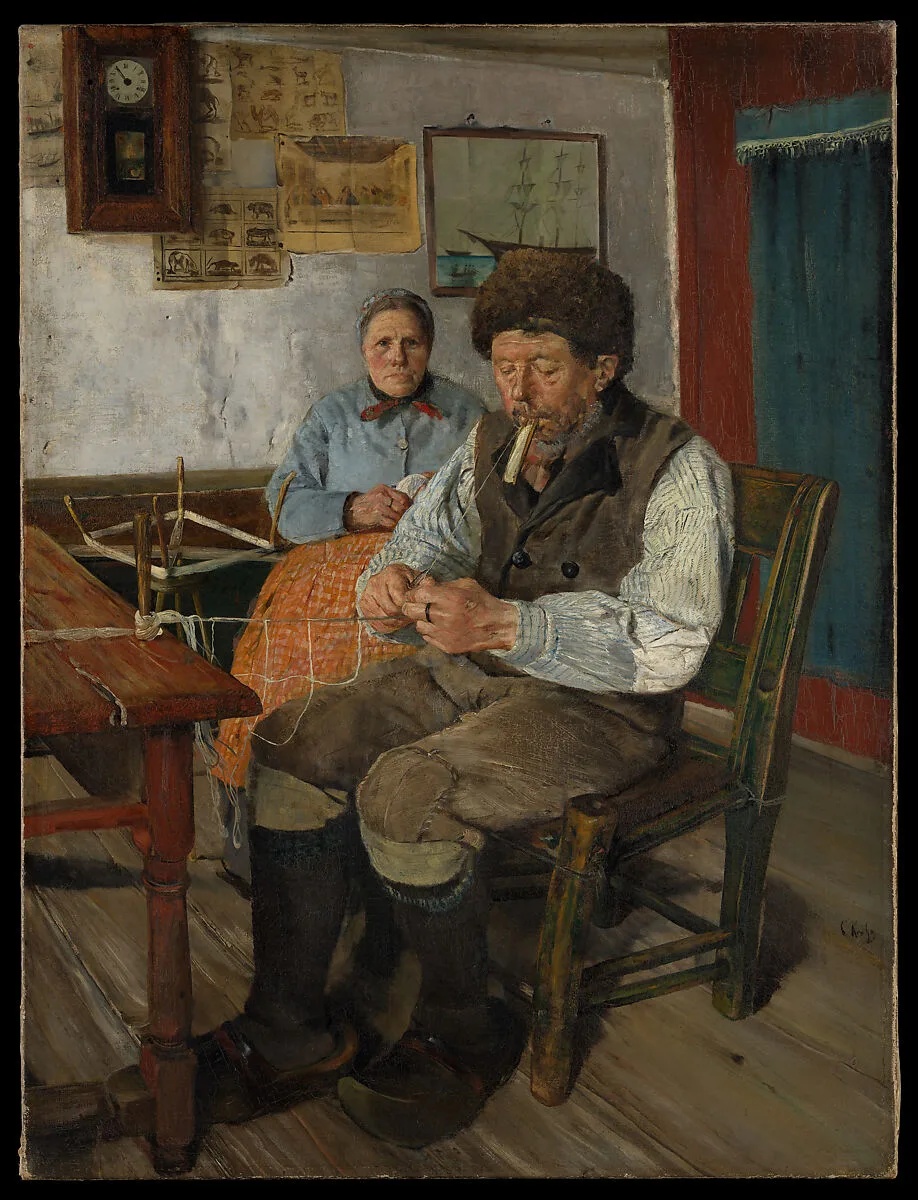 The Net Mender (Garnbinderen) — Christian Krohg