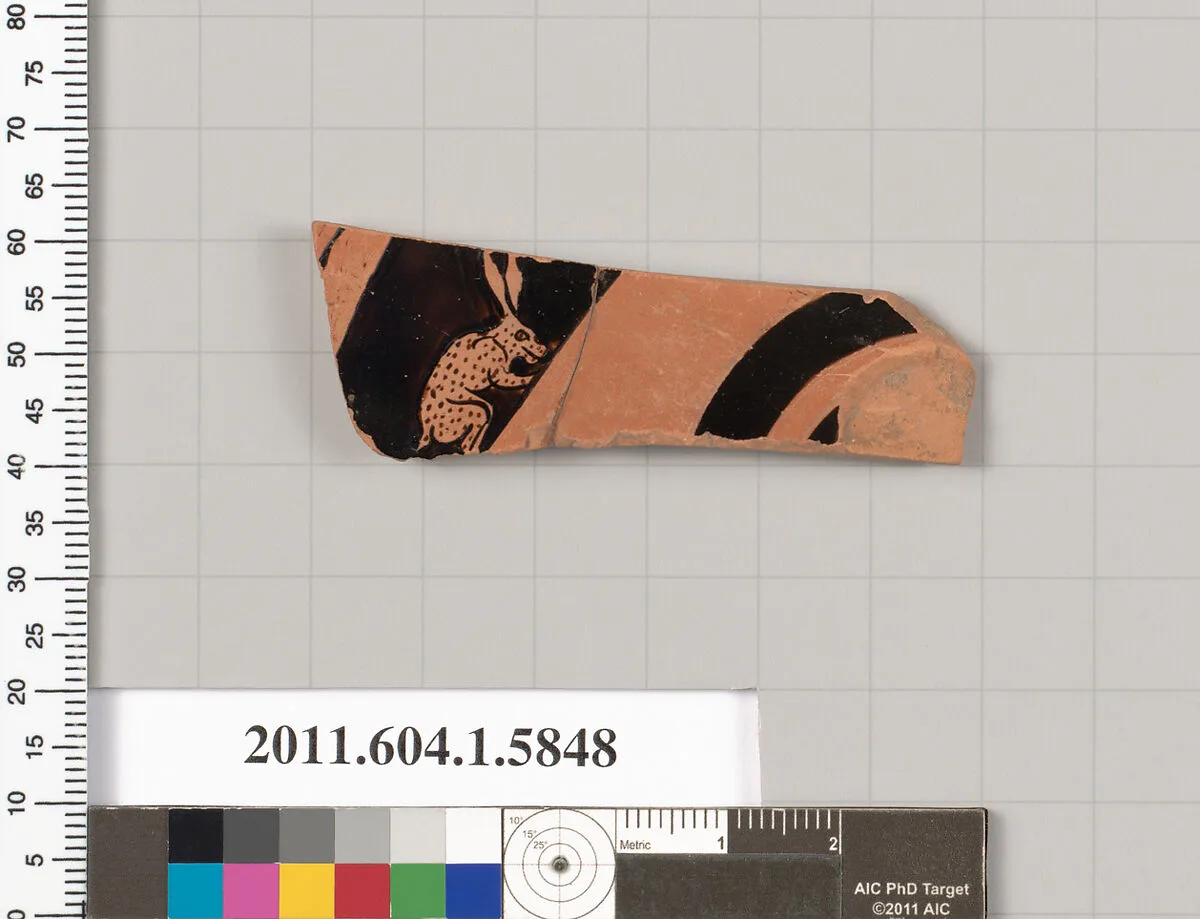 Terracotta fragment of a kylix: eye-cup (drinking cup) — Unknown
