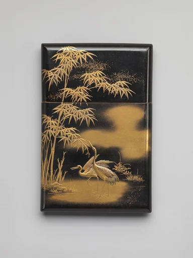 竹鶴蒔絵名刺入れ|Card Case with Crane and Bamboo