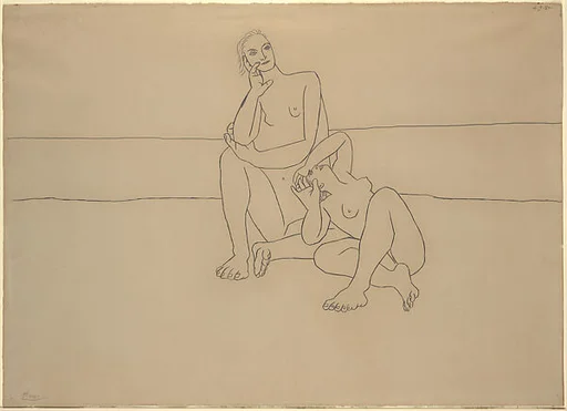 Two Bathers Seated by the Shore