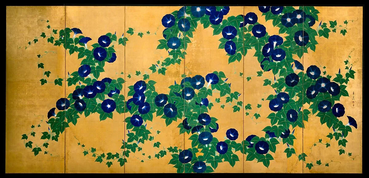 朝顔図屏風|Morning Glories — Suzuki Kiitsu