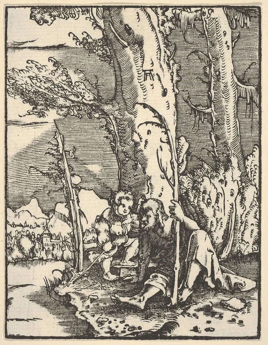 Saint Christopher Seated with the Infant Christ — Albrecht Altdorfer