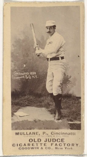 Anthony John "Tony" Mullane, Pitcher, Cincinnati, from the Old Judge series (N172) for Old Judge Cigarettes