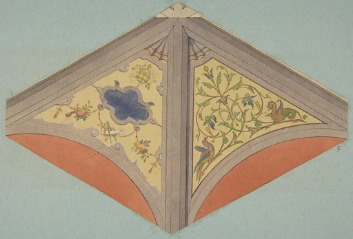 Designs for the painted decoration of a vaulted ceiling