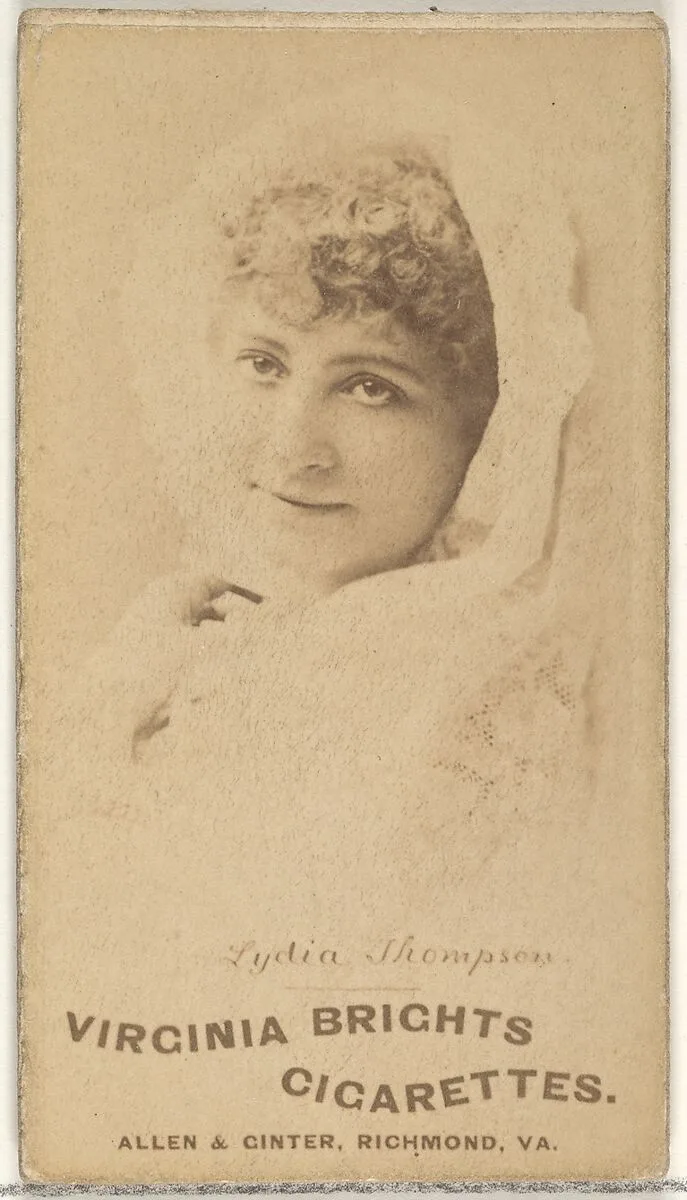 Lydia Thompson, from the Actors and Actresses series (N45, Type 1) for Virginia Brights Cigarettes — Allen & Ginter