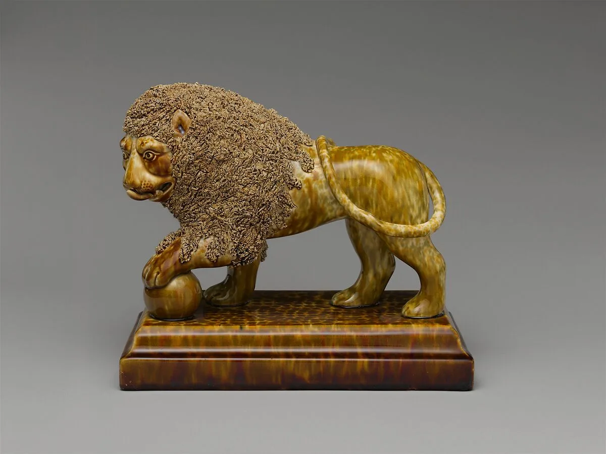 Standing lion — Daniel Greatbatch|Lyman, Fenton & Co.|United States Pottery Company