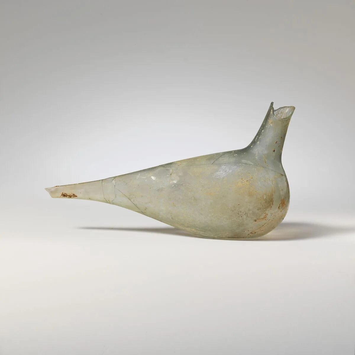 Glass bottle shaped like a bird — Unknown