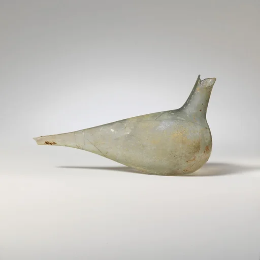 Glass bottle shaped like a bird