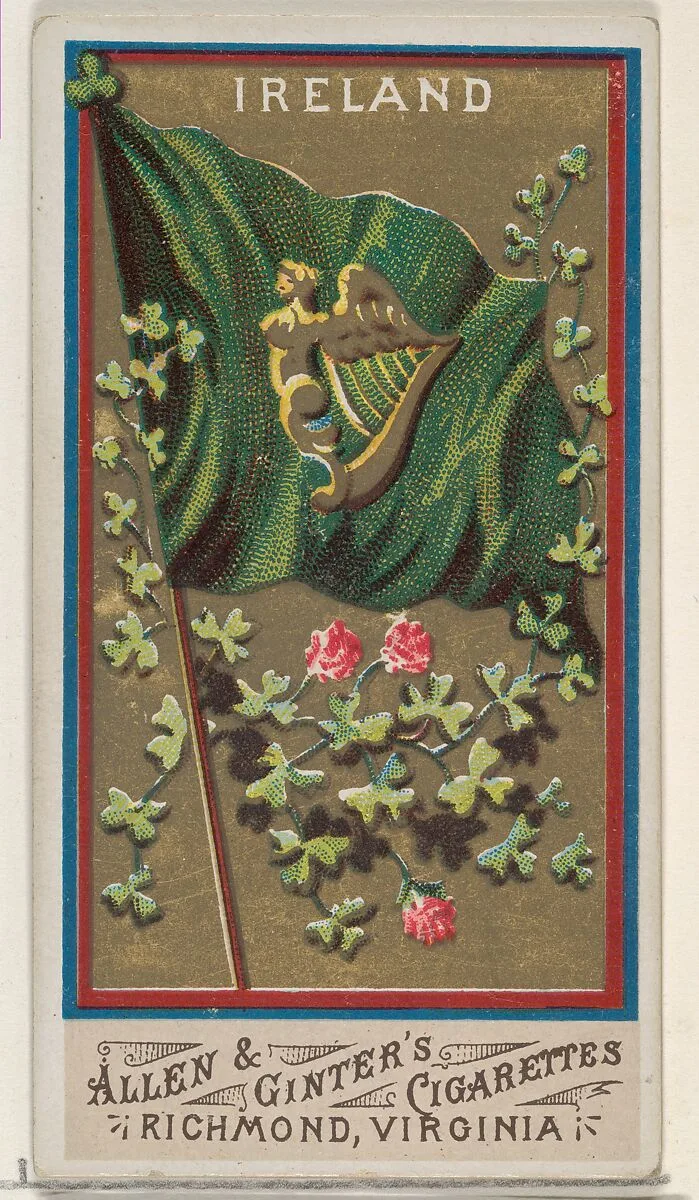 Ireland, from Flags of All Nations, Series 1 (N9) for Allen & Ginter Cigarettes Brands — Allen & Ginter