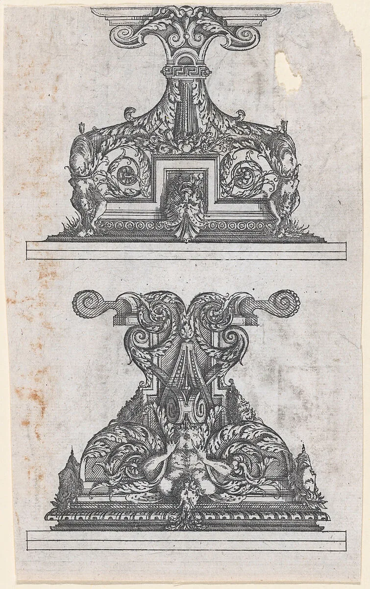 Two Table Designs — Jacques Androuet Du Cerceau