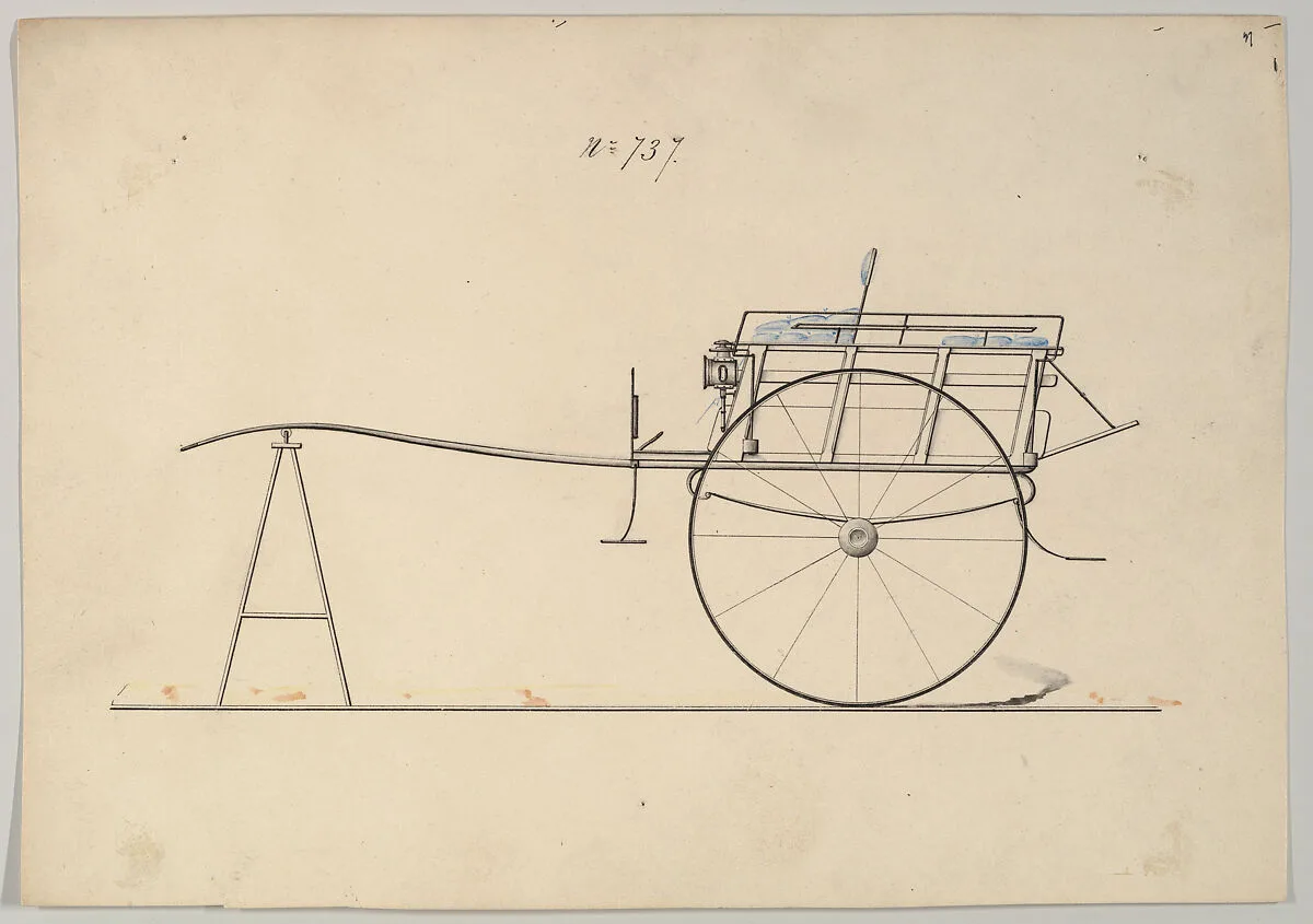 Design for Slat Sided VIllage Cart, no. 737 — Brewster & Co.