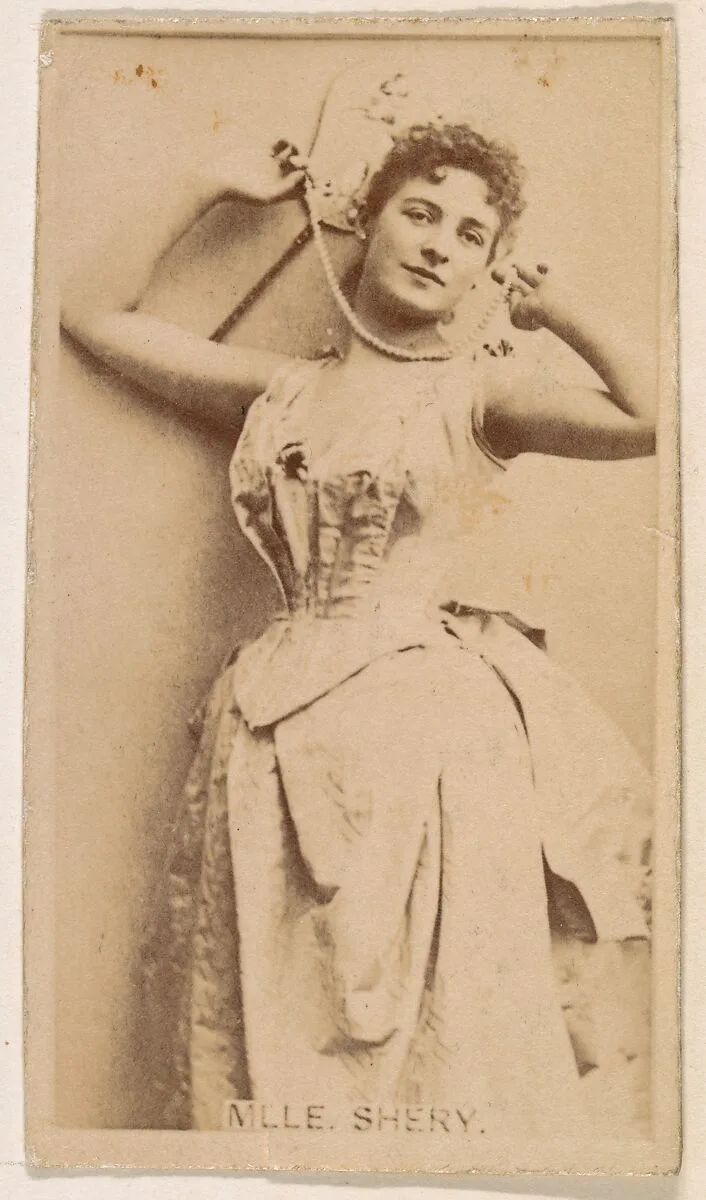 Mlle. Shery, from the Actresses series (N245) issued by Kinney Brothers to promote Sweet Caporal Cigarettes — Kinney Brothers Tobacco Company