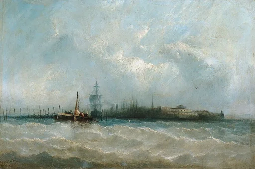 New York from the Harbor Showing the Battery and Castle Garden