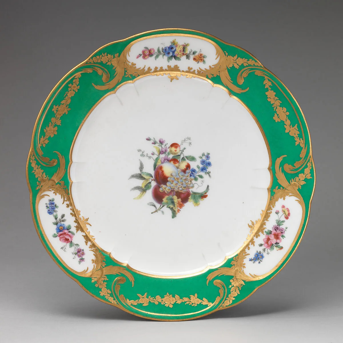 Plate (assiette à palmes) (1 of 102) (part of a service) — Sèvres Manufactory|Guillaume Noël|François-Marie Barrat