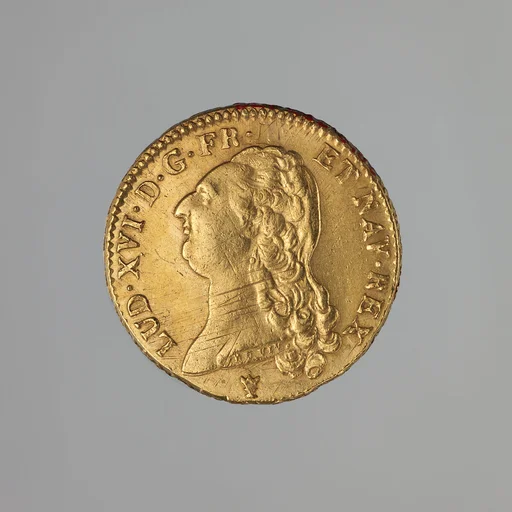 Double Louis d’or of Louis XVI of France (b. 1754-93; r. 1774–1792)