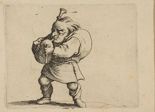 La Jouer de Cornemuse (The Bagpipe Player), from Varie Figure Gobbi, suite appelée aussi Les Bossus, Les Pygmées, Les Nains Grotesques (Various Hunchbacked Figures, The Hunchbacks, The Pygmes, The Grotesque Dwarfs)