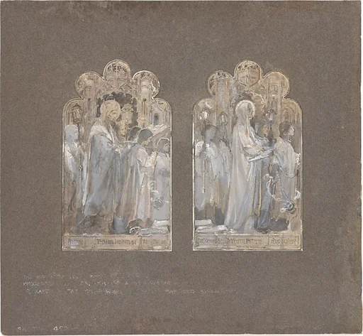 Design for two windows, "Te Deum Laudamus"