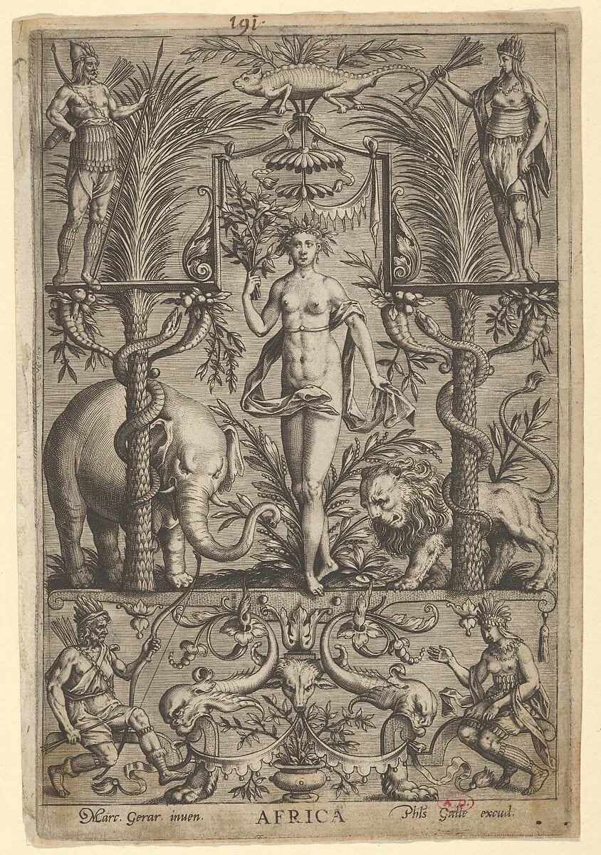 Allegory of Africa, from "The Four Continents" — Philips Galle|Marcus Gheeraerts the Elder