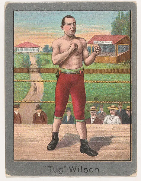 "Tug" Wilson, from the Champion Athlete and Prize Fighter series (T220), issued by Mecca and Tolstoi Cigarettes — Tolstoi Cigarettes|Mecca Cigarettes