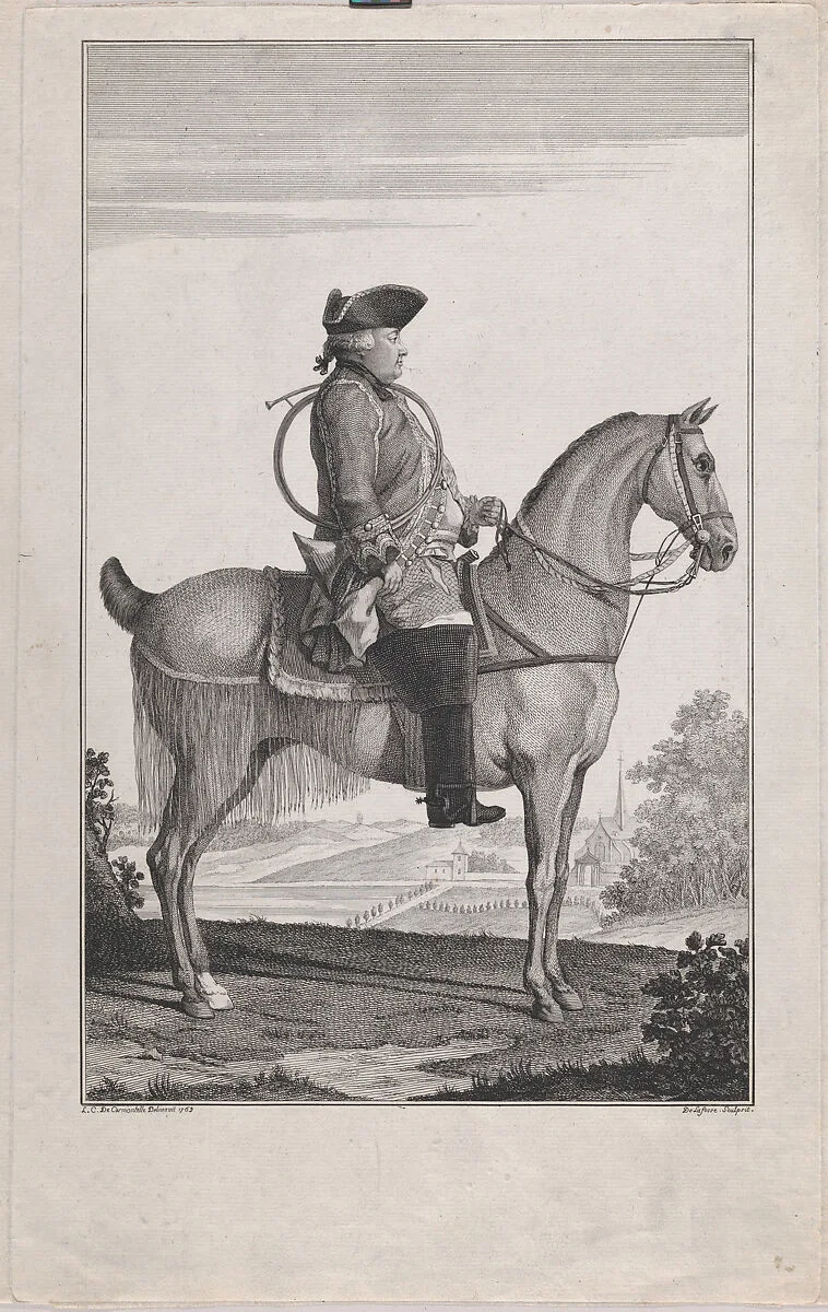 Portrait of Louis-Philippe, Duc d'Orléans, on Horseback — Louis de Carmontelle|Jean-Baptiste Joseph Delafosse