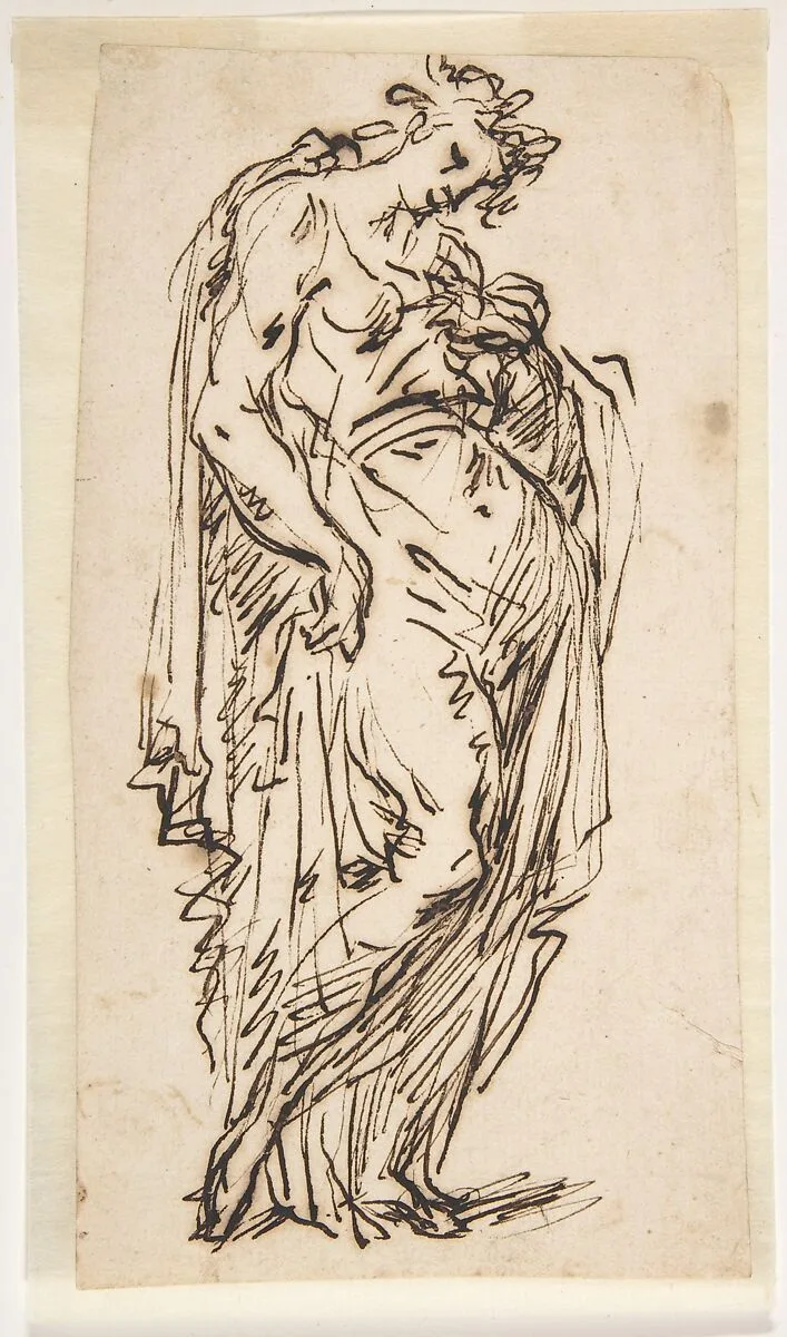 Standing Draped Female Figure — Micco Spadaro (Domenico Gargiulo)