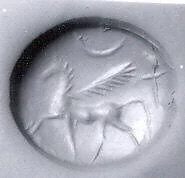 Stamp seal (scaraboid) with monster and divine symbols