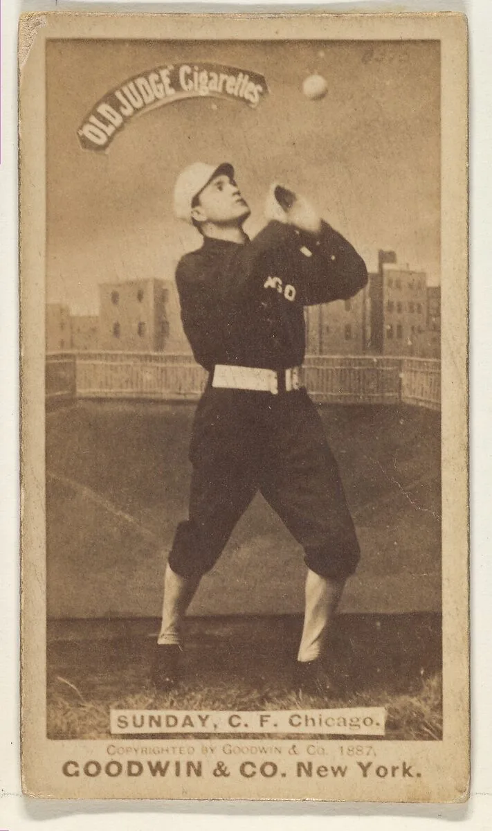 Sunday, Center Field, Chicago, from the Old Judge series (N172) for Old Judge Cigarettes — Goodwin & Company
