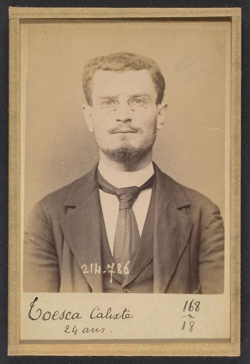 Toesca. Calixte. 28 ans, Tour de Breuil (Alpes-Mar.). Étudiant en médecine. Association de malfaiteurs. 27/2/94 — Alphonse Bertillon