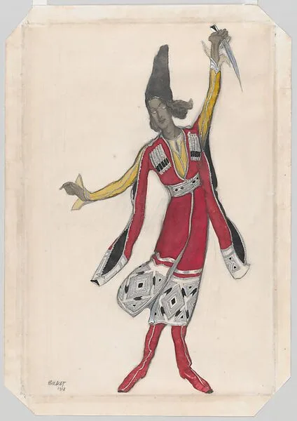 Costume Design for the Ballet 'Thamar', premiered at the Théâtre du Châtelet in Paris, 1912 — Léon Bakst