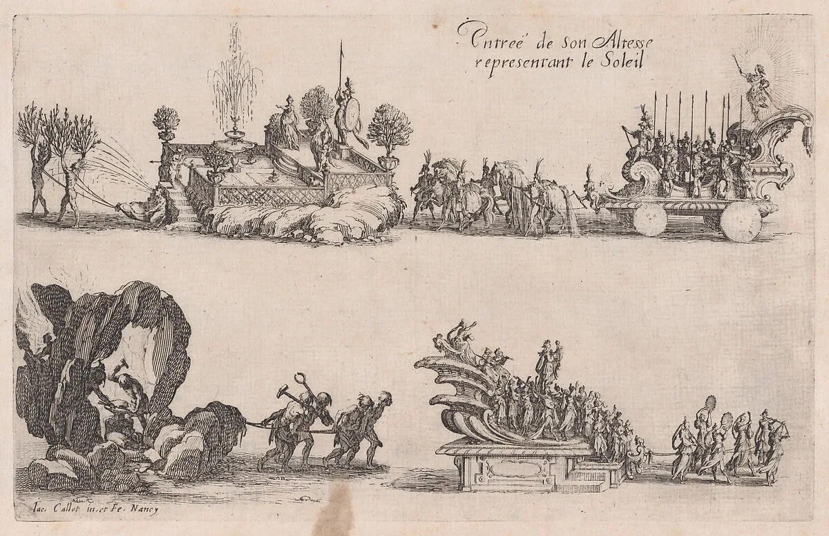 Entrée du duc Charles IV (Entrance of Duke Charles IV), from Le Combat a la Barrière in the Palace at Nancy by Henri Humbert, printed by Sebastien Phillipe — Jacques Callot|Henri Humbert