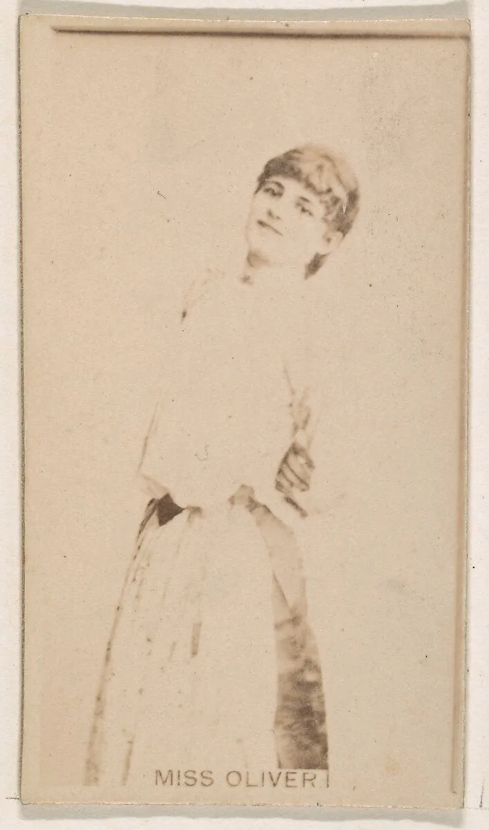 Miss Oliver, from the Actresses series (N245) issued by Kinney Brothers to promote Sweet Caporal Cigarettes — Kinney Brothers Tobacco Company