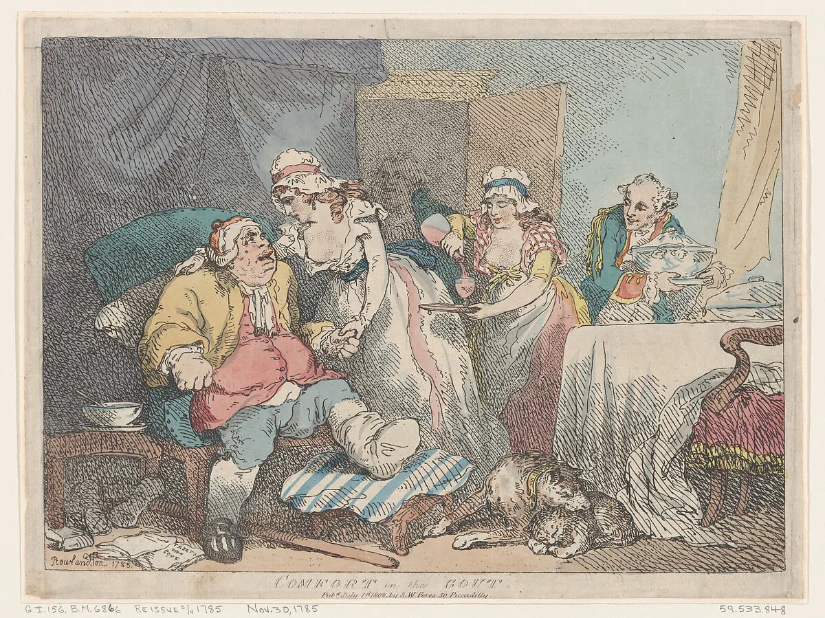 Comfort in the Gout — Thomas Rowlandson|S. W. Fores