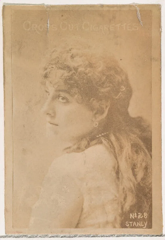 Card Number 28, Stanly, from the Actors and Actresses series (N145-1) issued by Duke Sons & Co. to promote Cross Cut Cigarettes — W. Duke, Sons & Co.
