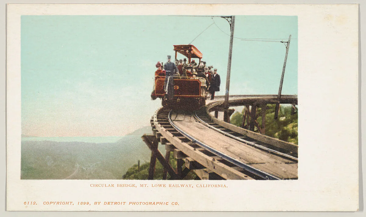 Circular Bridge, Mt. Lowe Railway, California, No. 6112 — Detroit Publishing Company