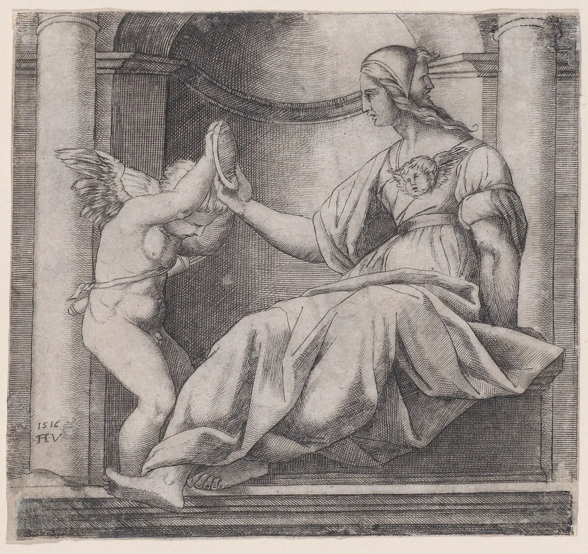 Prudence — Agostino Veneziano (Agostino dei Musi)