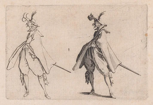 Le Gentilhomme au Grand Manteau, Vu de Face (The Gentleman with the Large Mantle, Viewed from the Front), from Les Caprices Series B, The Nancy Set