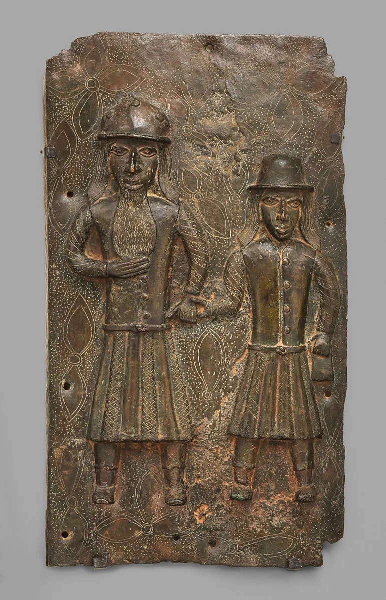 Plaque: Two Portuguese Merchants — Edo artist