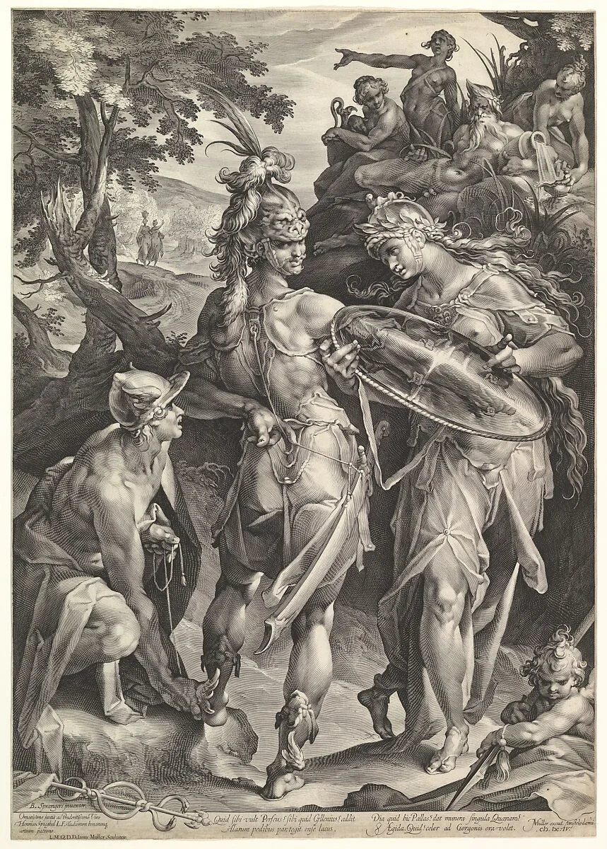 Minerva and Mercury Arming Perseus — Jan Muller|Bartholomeus Spranger|Harmen Jansz. Muller