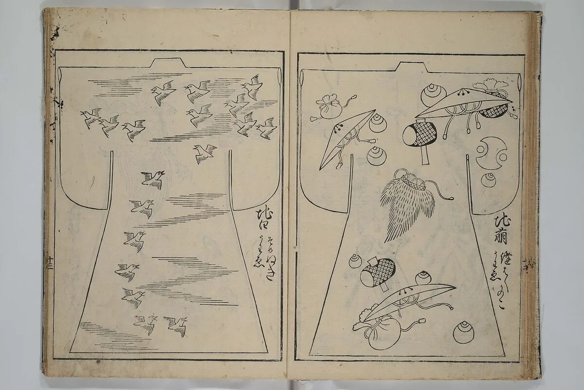 当世ひいな形|Contemporary Kimono Patterns (Tōsei hiinagata) 当世ひいな形 — Hishikawa Moronobu 菱川師宣