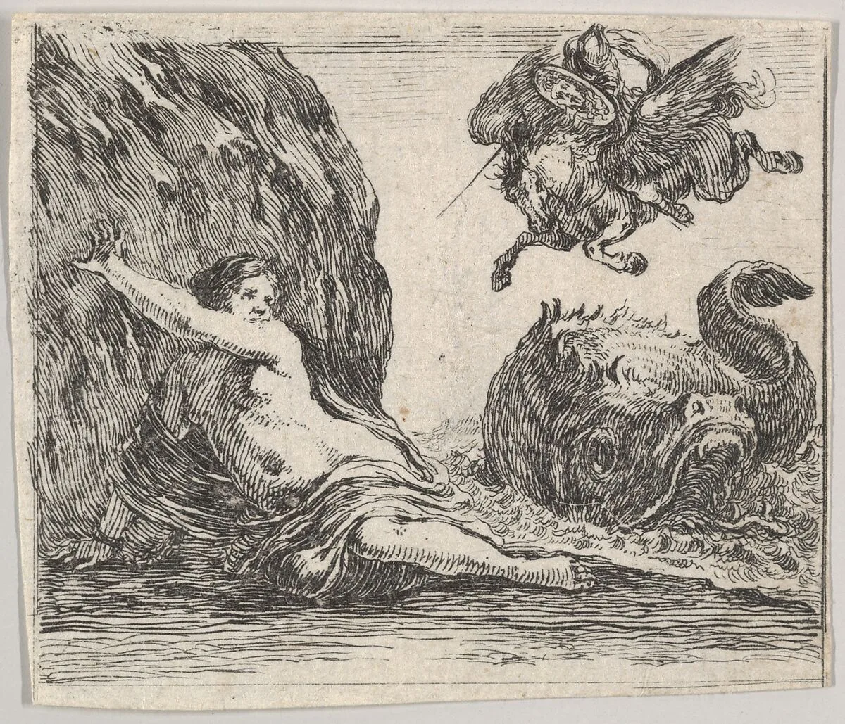 Perseus and Andromeda, from 'Game of Mythology' (Jeu de la Mythologie) — Stefano della Bella