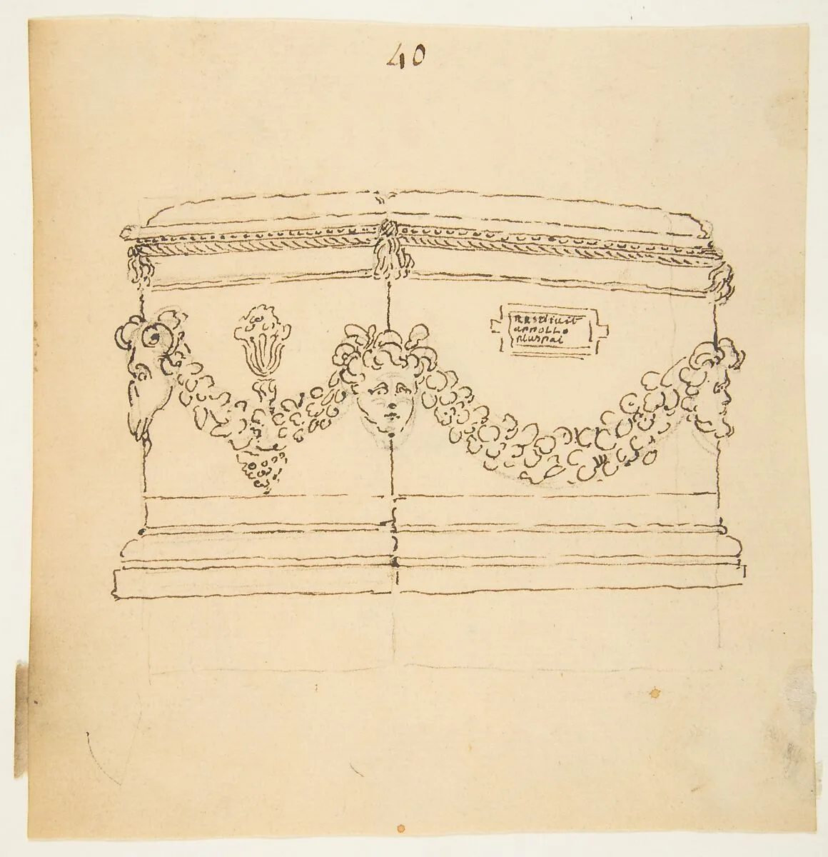 Design for a Funerary Monument — Anonymous, French, 18th century