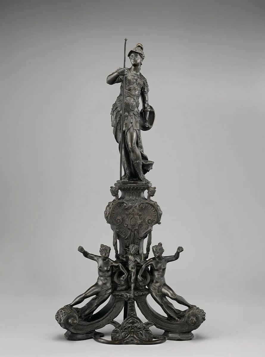 Andiron with figure of Minerva (one of a pair) — Danese Cattaneo