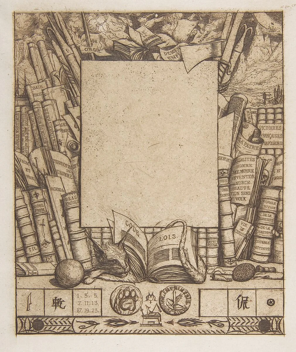Design for a frame for the portrait of Armand Guéraud — Charles Meryon|Armand Guérard