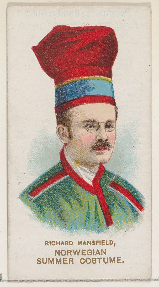Richard Mansfield in Norwegian Summer Costume, from the set Actors and Actresses, First Series (N70) for Duke brand cigarettes — W. Duke, Sons & Co.|Knapp & Company