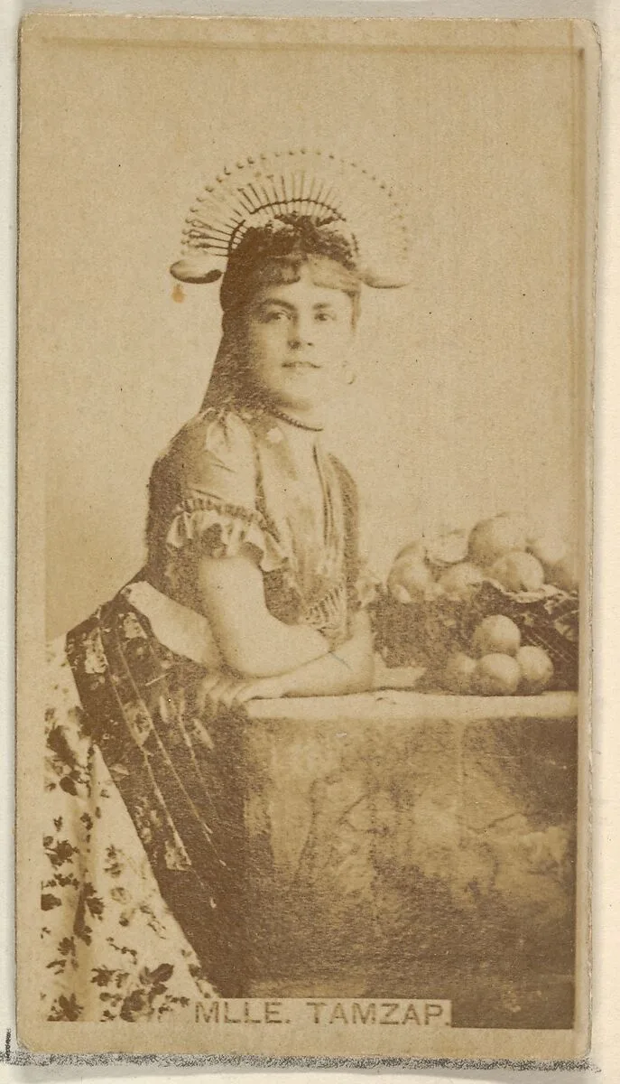 Mlle. Tamzap, from the Actors and Actresses series (N45, Type 8) for Virginia Brights Cigarettes — Allen & Ginter